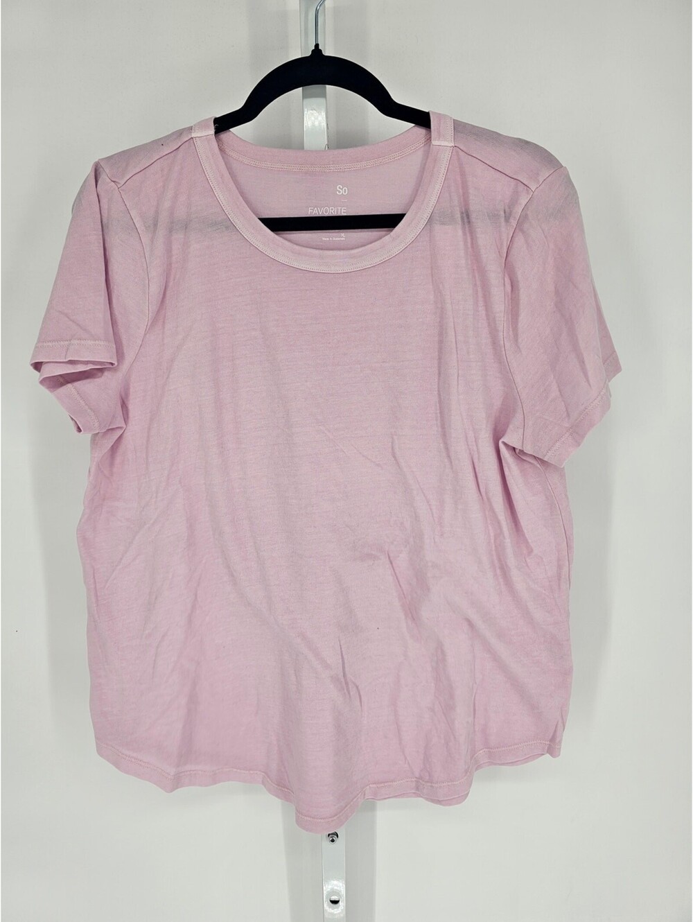 SO Womens Sz XL Favorite Tee Short Sleeve T Shirt Light Pink Loose Fit